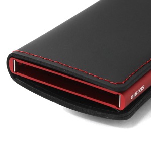 セクリッド カードケース/三つ折り財布（札入れ）/ミニ財布 財布 メンズ ミニウォレット マット カードホルダー スーパークイックアクセス ブラック&レッド MINIWALLET MATTE BLACK RED SECRID