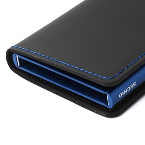 セクリッド カードケース/三つ折り財布（札入れ）/ミニ財布 財布 メンズ スリムウォレット マット カードホルダー スーパークイックアクセス ブラック&ブルー SLIMWALLET MATTE BLACK BLUE SECRID