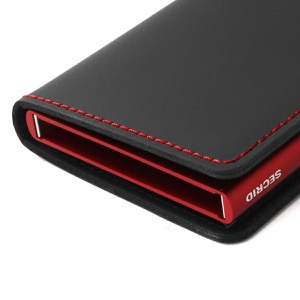 セクリッド カードケース/三つ折り財布（札入れ）/ミニ財布 財布 メンズ スリムウォレット マット カードホルダー スーパークイックアクセス ブラック&レッド SLIMWALLET MATTE BLACK RED SECRID
