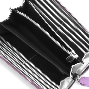 ヴィヴィアンウエストウッド 長財布 財布 メンズ レディース リ ヴィーガン グレイン クラシック ラウンドファスナー オーブ パープル&シルバー 51050023U S000D J401 VIVIENNE WESTWOOD