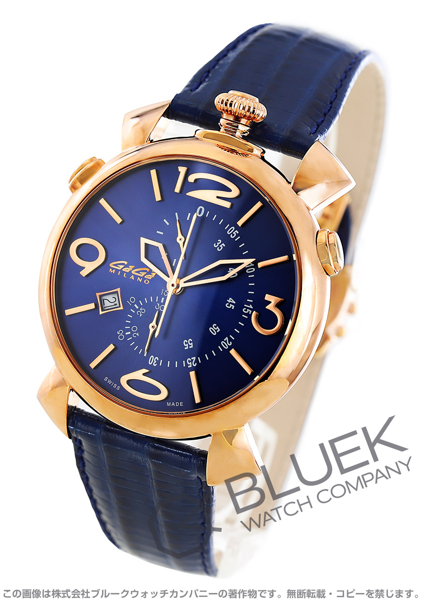 ガガミラノ シン クロノ46mm クロノグラフ リザードレザー メンズ 5098 04 ブランド腕時計通販なら ブルークウォッチカンパニー 心斎橋店