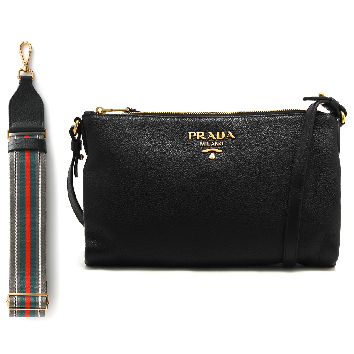 プラダ ショルダーバッグ クラッチバッグ バッグ レディース ヴィッテロ ダイノ ブラック 1bh050 2bbe F0002 Vnom Prada ブランド時計専門店ブルークウォッチカンパニー