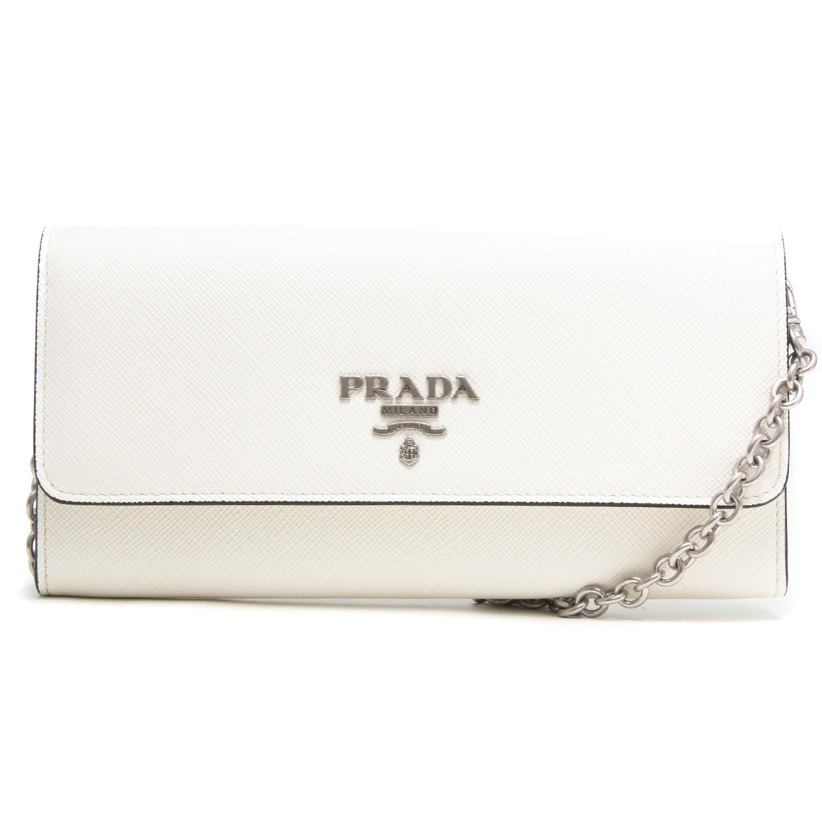 プラダ ショルダーバッグ クラッチバッグ チェーンウォレット バッグ レディース サフィアーノ メタル ビアンコホワイト 1dh002 Qwa F097x Prada ブランド時計専門店ブルークウォッチカンパニー