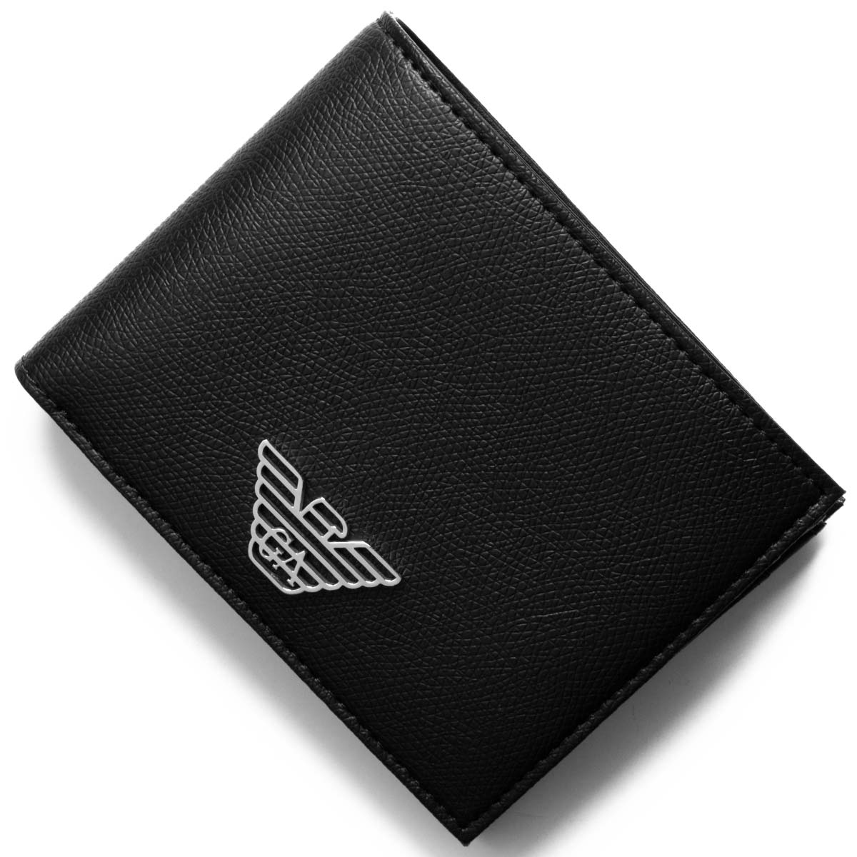 メンズファッション 財布、帽子、ファッション小物 エンポリオアルマーニ 二つ折り財布 財布 メンズ イーグルマーク ブラック Y4R165 YLA0E 81072 EMPORIO ARMANI