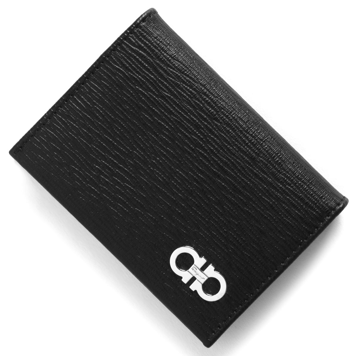 メンズファッション 財布、帽子、ファッション小物 フェラガモ カードケース/名刺入れ メンズ リバイバル ダブル ガンチーニ ブラック&フィヨルドブルー 66A062 NERO FJORD BLUE  0685949 SALVATORE FERRAGAMO