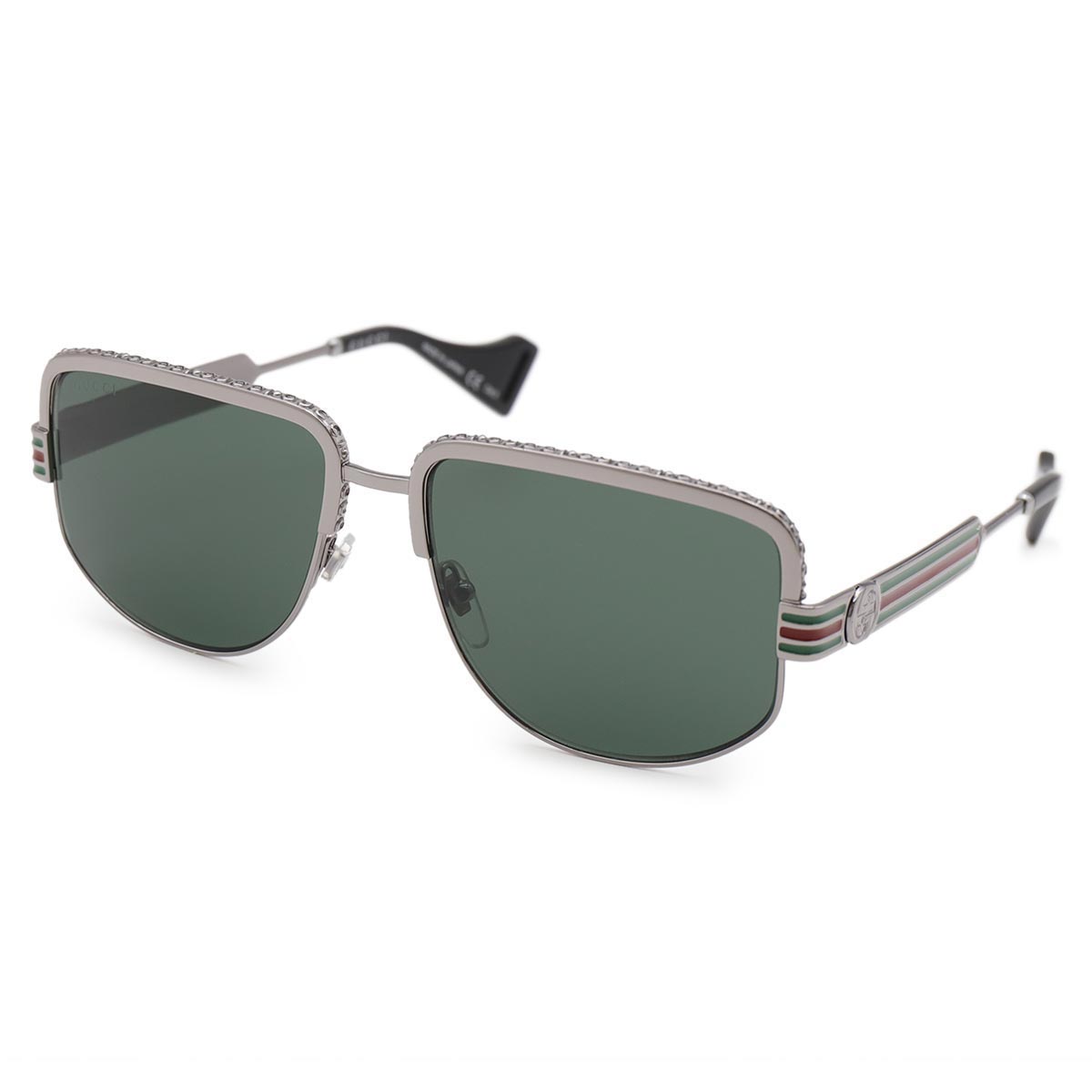 グッチ サングラス メンズ ウェリントン UVカット GG ルテニウム  