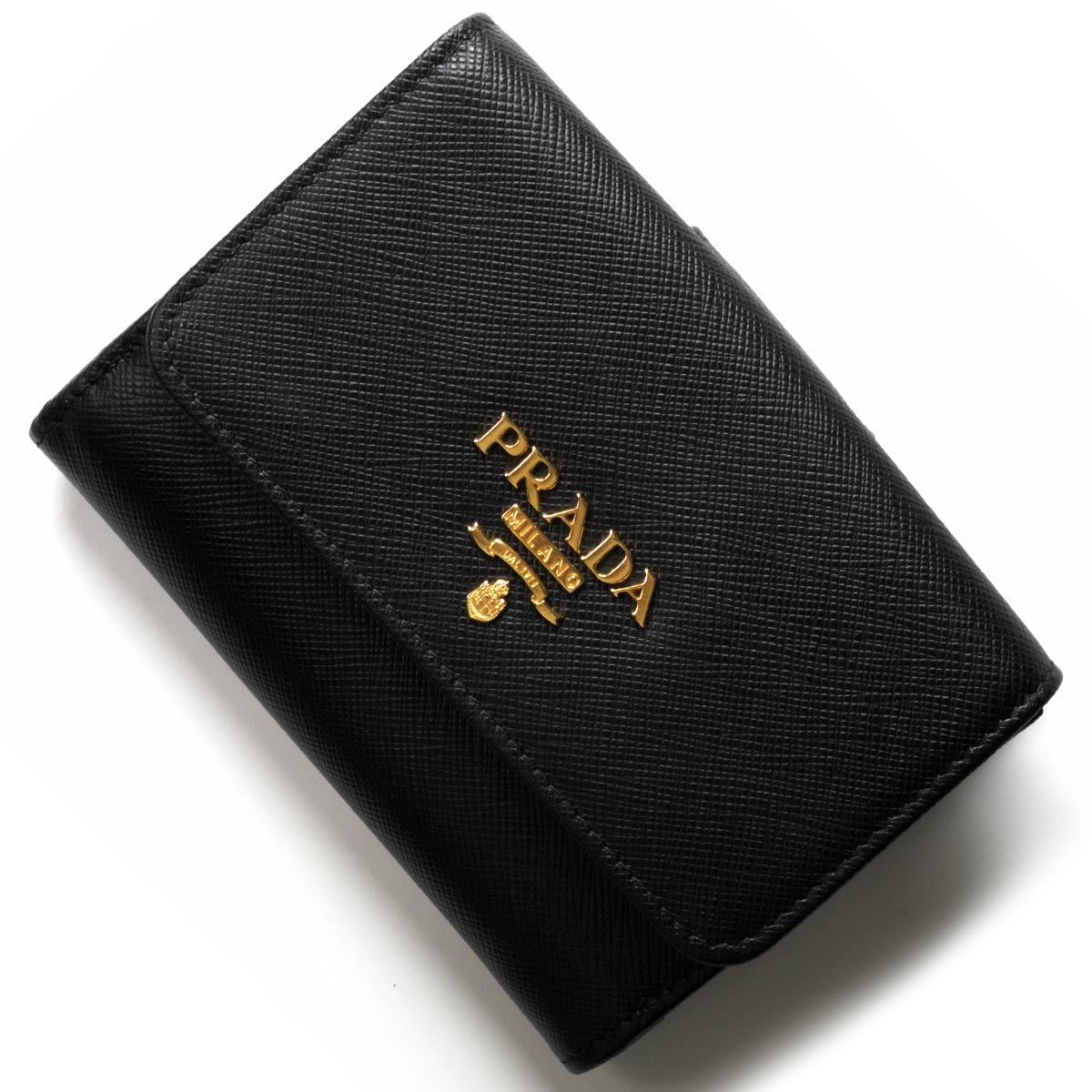 プラダ 二つ折り財布 財布 レディース サフィアーノ メタル ブラック 1MH523 QWA F0002 PRADA