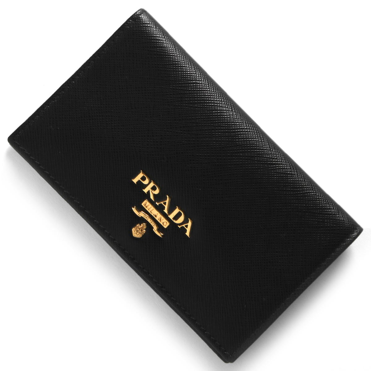 定価約11万 PRADA トライアングル 折り財布 サフィアーノ 三角ロゴ 黒