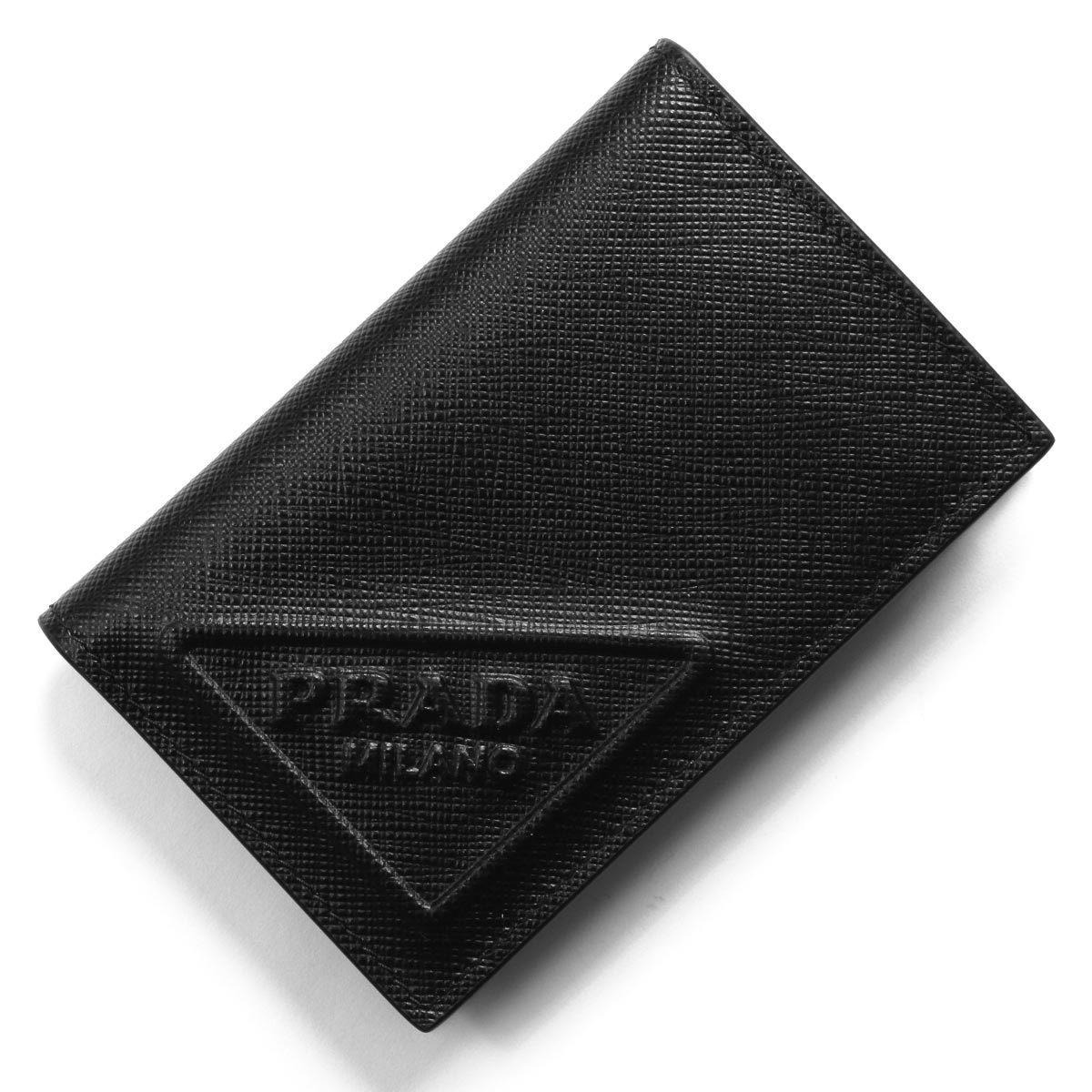 プラダ クレジットカードケース メンズ レディース サフィアーノ エンボス 三角ロゴ ブラック 2MC101 2D1Q F0002 PRADA