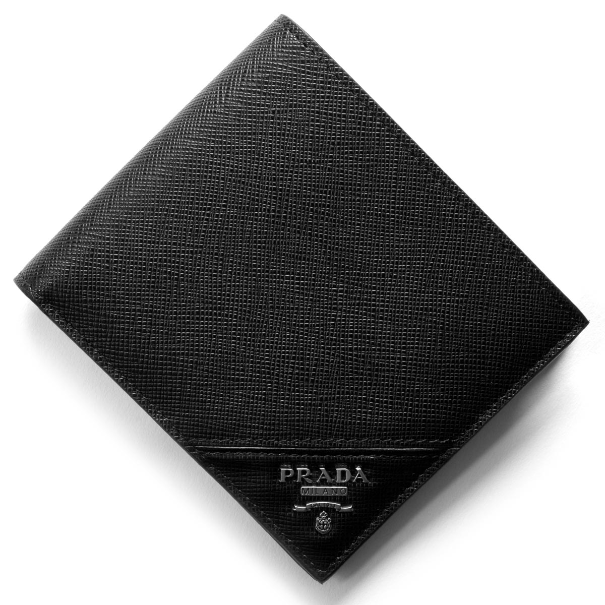 プラダ 二つ折り財布 財布 メンズ サフィアーノ メタル ブラック 2MO738 QME F0002 PRADA