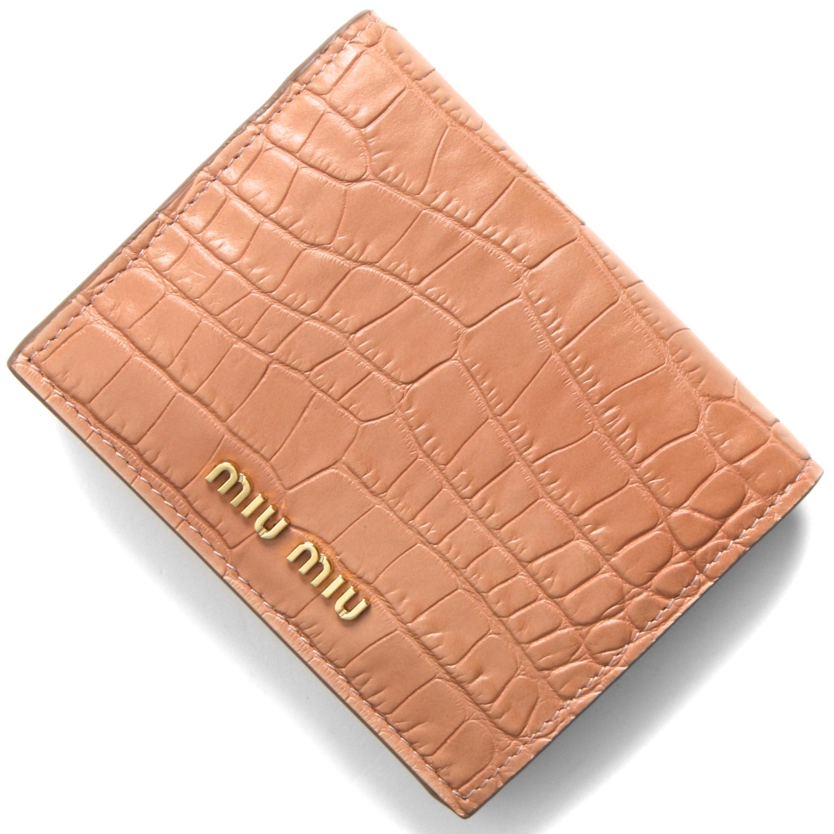 ミュウミュウ 二つ折り財布 財布中古 レディース ST.コッコ クロコ型