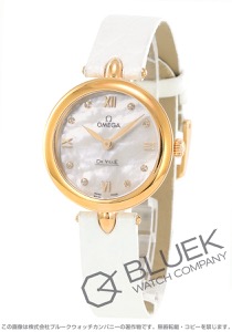 オメガ デ・ヴィル プレステージ デュードロップ ダイヤ RG金無垢 アリゲーターレザー レディース 424.53.27.60.55.002