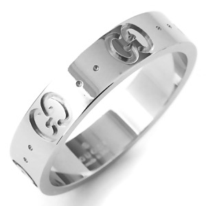 グッチ リング(指輪) アクセサリー メンズ レディース GGアイコン ホワイトゴールド 660070 J8502 9000 GUCCI
