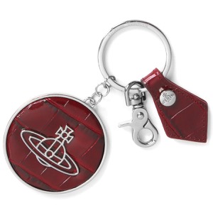 ヴィヴィアンウエストウッド キーリング/キーホルダー アクセサリー メンズ レディース シン ラインズ クロコ オーブ クロコ型押し サークル バーガンディーレッド 82030103 L0039 I401 VIVIENNE WESTWOOD