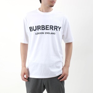 バーバリー Tシャツ トップス メンズ レディース ロゴ プリント ホワイト LETCHFORD TAV 113839 A1464 8026017 BURBERRY