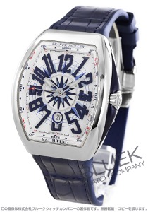 フランクミュラーヴァンガード ヨッティング クロコレザー メンズ V 45 SC DT AC BL YACHTING