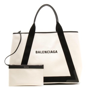 バレンシアガ トートバッグ バッグ レディース ネイビーカバス M ナチュラル&ブラック 339936 AQ38N 1081 BALENCIAGA