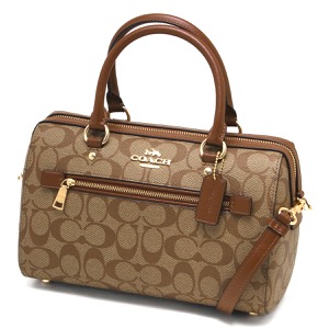 コーチ ボストンバッグ/ハンドバッグ/ショルダーバッグ バッグ レディース シグネチャー カーキベージュ&サドルブラウン 83607 IME74 COACH