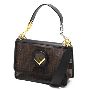 フェンディ ショルダーバッグ/ハンドバッグ/メッシュバッグ バッグ レディース キャナイ エフ FF ズッカ マロンブラウン&ブラック&エバノダークブラウン&オーロソフト 8BT284 A6D7 F12PK FENDI