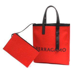フェラガモ トートバッグ バッグ メンズ レディース フレイムレッド&ブラック 241297 FLAME RED BLACK 0764871 SALVATORE FERRAGAMO