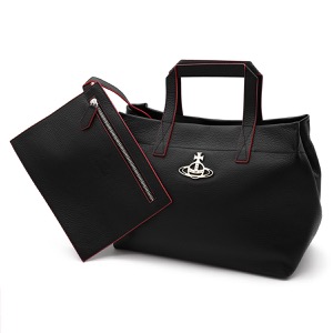 ヴィヴィアンウエストウッド トートバッグ バッグ レディース ブリジット ミディアム オーブ ブラック&レッド 42040069 42069 N401 VIVIENNE WESTWOOD