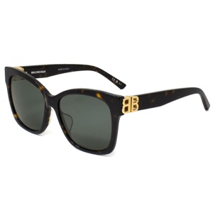 バレンシアガ サングラス メンズ レディース べっ甲 ウェリントン UVカット ハヴァナマーブルブラウン&グリーン BB0102SA 002 BALENCIAGA