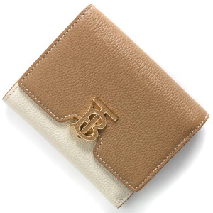 バーバリー 三つ折り財布 財布 レディース TB キャメルベージュ&アーカイブベージュ&ウォームタンブラウン LS TB COMPACT WALLET LGL 132133 A1420 8059623 BURBERRY