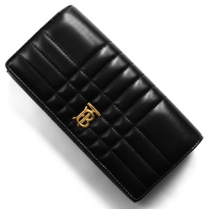 バーバリー 長財布 財布 レディース ローラ キルティング 二つ折り ブラック&ライトゴールド LS LOLA WALLET QXC 130362 A1189 8062339 BURBERRY