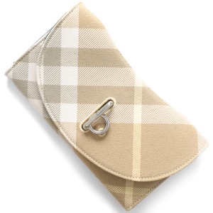バーバリー 長財布 財布 レディース ロッキングホース バーバリーチェック 三つ折り フラックス(亜麻色)ベージュ LS ROCKING LONG WALLET RY7 153979 A3743 8081786 BURBERRY