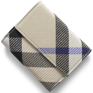 バーバリー 三つ折り財布/ミニ財布 財布 メンズ レディース チェック リケンくすみベージュ LS COMPACT WALLET CJ1 153462 A3888 8086005 BURBERRY