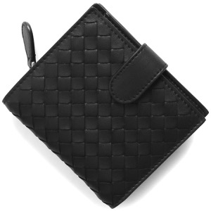 ボッテガヴェネタ (ボッテガ・ヴェネタ) 二つ折り財布 財布 メンズ レディース イントレチャート ブラック 121059 V0016 8806 BOTTEGA VENETA