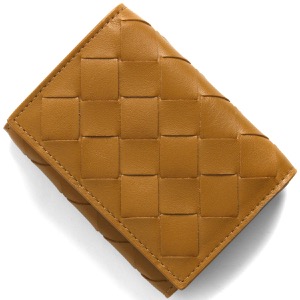 ボッテガヴェネタ (ボッテガ・ヴェネタ) 三つ折り財布/ミニ財布 財布 レディース イントレチャート キャメルブラウン 609285 VCRA1 2596 BOTTEGA VENETA