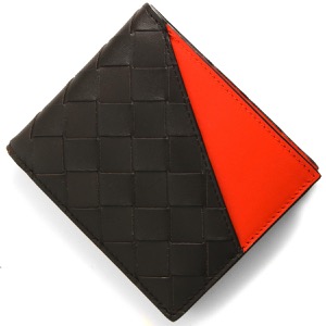 ボッテガヴェネタ (ボッテガ・ヴェネタ) 二つ折り財布 財布 メンズ レディース イントレチャート ブラウン&オレンジ 619390 VCPQ7 2116 BOTTEGA VENETA