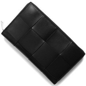 ボッテガヴェネタ (ボッテガ・ヴェネタ) 長財布 財布 メンズ レディース マキシイントレチャート ブラック 651368 VCQC1 8803 BOTTEGA VENETA