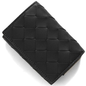 ボッテガヴェネタ (ボッテガ・ヴェネタ) 三つ折り財布/ミニ財布 財布 レディース イントレチャート ブラック 690568 V3UH2 8425 BOTTEGA VENETA