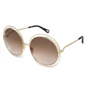 クロエ サングラス レディース カーリナ ラウンド UVカット ブラウングラデーション&ゴールド CH0045S 001 CHLOE