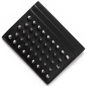 クリスチャンルブタン クレジットカードケース レディース キオス スパイク スタッズ ブラック&レッド 3165043 B078 CHRISTIAN LOUBOUTIN