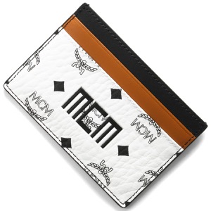 エムシーエム (エム・シー・エム) クレジットカードケース レディース ヴィセトス モノグラム ブラックマルチ&ホワイト&コニャックブラウン MXA BSVI02 WT001 MCM
