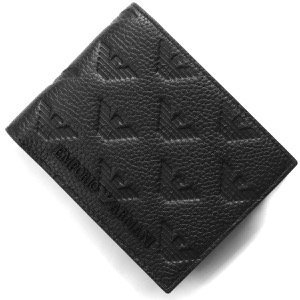 エンポリオアルマーニ 二つ折り財布（札入れ） 財布 メンズ イーグルマーク ブラック YEM176 Y142V 81072 EMPORIO ARMANI
