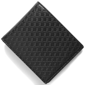 フェンディ 二つ折り財布 財布 メンズ スタンプ マイクロ ズッカ アスファルトグレー&ブラック&パラディオ 7M0001 AGLP F0L6B FENDI