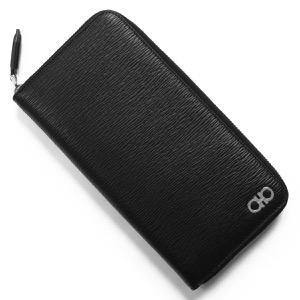 フェラガモ 長財布（札入れ）/パスポートケース/トラベルケース 財布 メンズ ダブル ガンチーニ ブラック&レッド 661074 NERO RED 0753632 SALVATORE FERRAGAMO