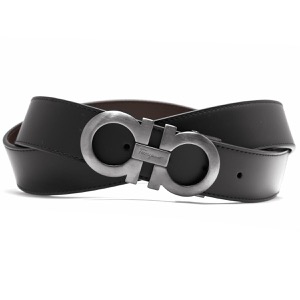 フェラガモ ベルト メンズ ダブル ガンチーニ リバーシブル ブラック&ヒッコリーブラウン 675542 BKHI 0464231 SALVATORE FERRAGAMO