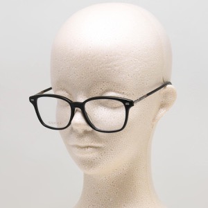 グッチ 伊達メガネ メンズ ウェリントン ブラック&ルテニウムガンメタル&トランスペアレントクリア GG0520O 001 GUCCI