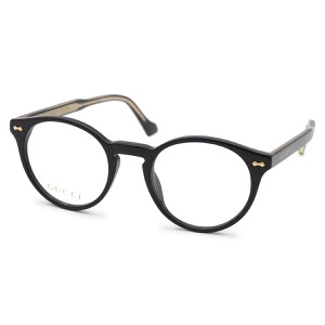 グッチ 伊達メガネ メンズ レディース ボストン ブラック&トランスペアレントクリア GG0738O 001 GUCCI