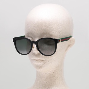グッチ サングラス メンズ レディース ウェリントン UVカット GG ブラック&グリーン&グレー GG0854SK 001 GUCCI