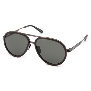 グッチ サングラス メンズ ティアドロップ UVカット ブラウン&ルテニウムガンメタル&グレー GG0982S 001 GUCCI