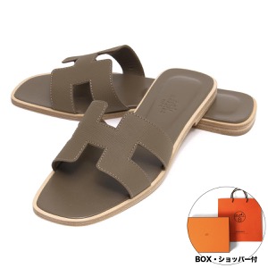 エルメス フラットサンダル シューズ レディース オラン ヴォー・エプソン エトゥープ(ブラウンベージュ系) ORAN VEAU EPSOM ETOUPE HERMES