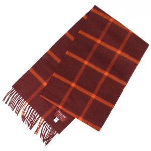 ジョシュアエリス マフラー/ストール メンズ レディース ウィンド・ペン柄 ウィンドウペンマルーンレッドマルチ LCS 50508 JOSHUA ELLIS