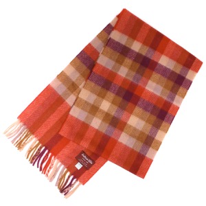 ジョシュアエリス マフラー/ストール メンズ レディース ブロックチェック柄 イールドンチェックレッドマルチ RWC 50540 JOSHUA ELLIS