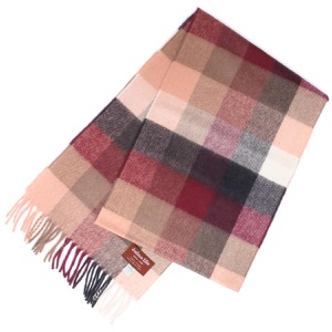 ジョシュアエリス マフラー/ストール メンズ レディース ブロックチェック柄 コーヒーチェックピンクマルチ RWC 51041 JOSHUA ELLIS